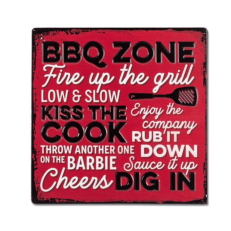 BBQ Zone Metal Sign