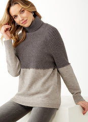 Charlie Paige Two Tone Cowl Neck