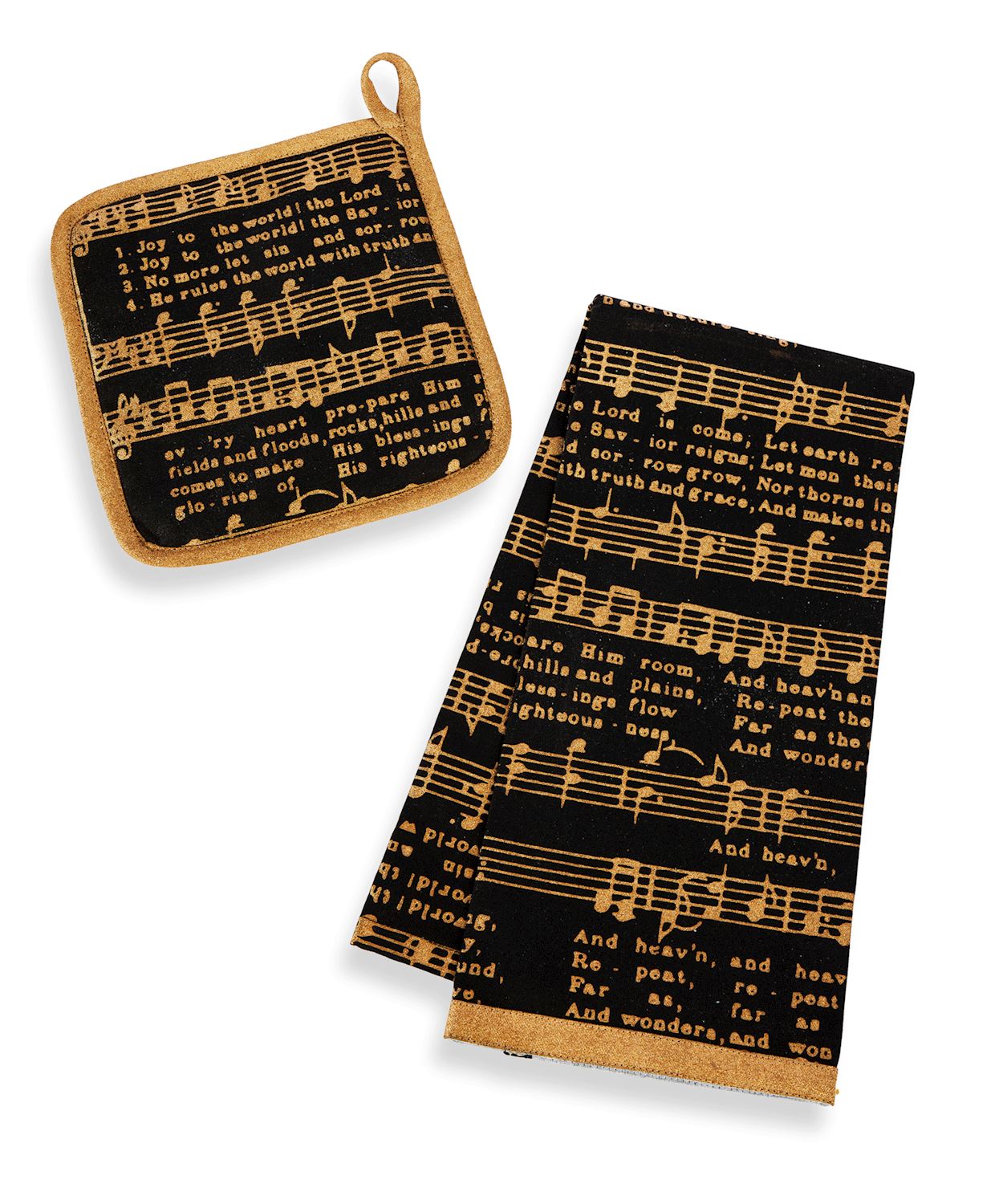 Music Notes Potholder And Tea Towel