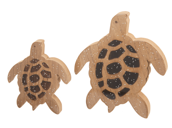 Wooden Epoxy Sea Turtles S/2