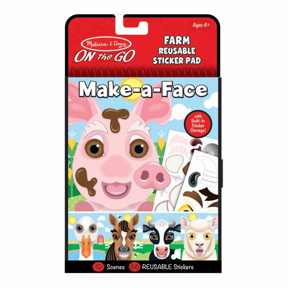 Melissa & Doug Make A Face Farm Reusable Sticker Pad