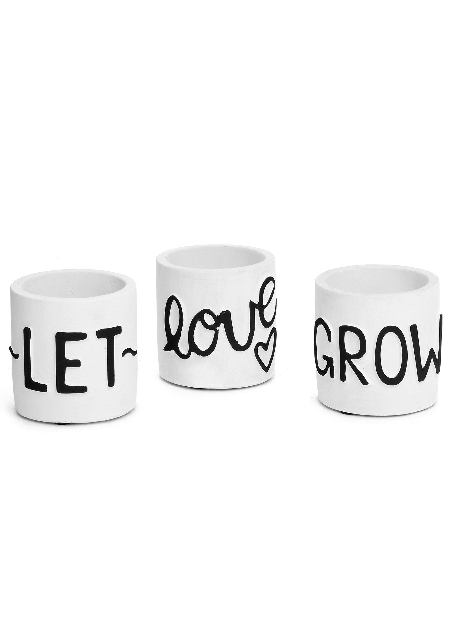 LET, LOVE, GROW Mini Planter Set