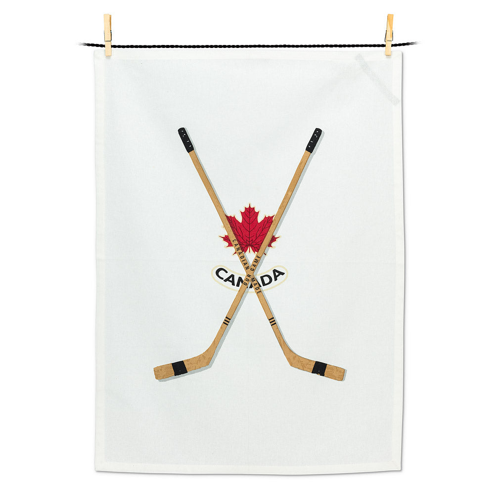 Canada Hockey Sticks Tea Towel