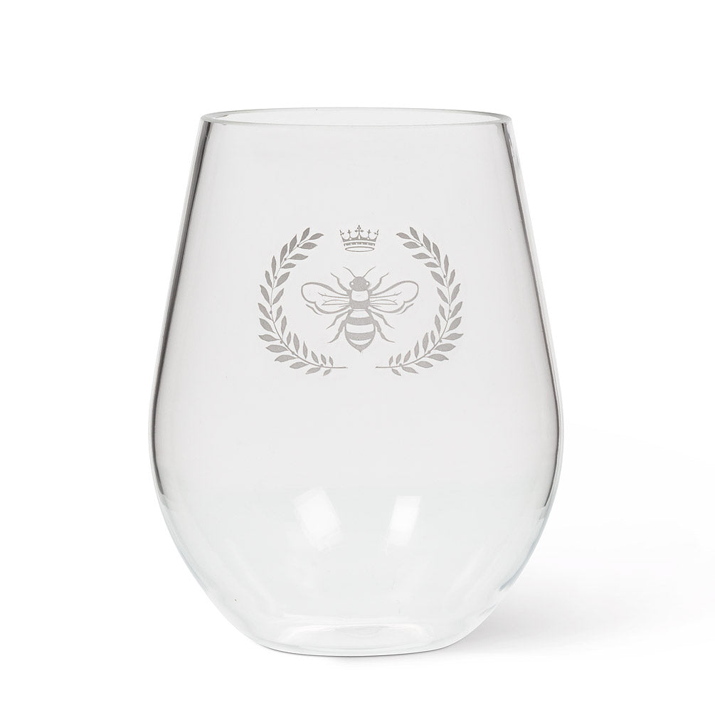 Frosted Bee in Crest Acrylic Glasses