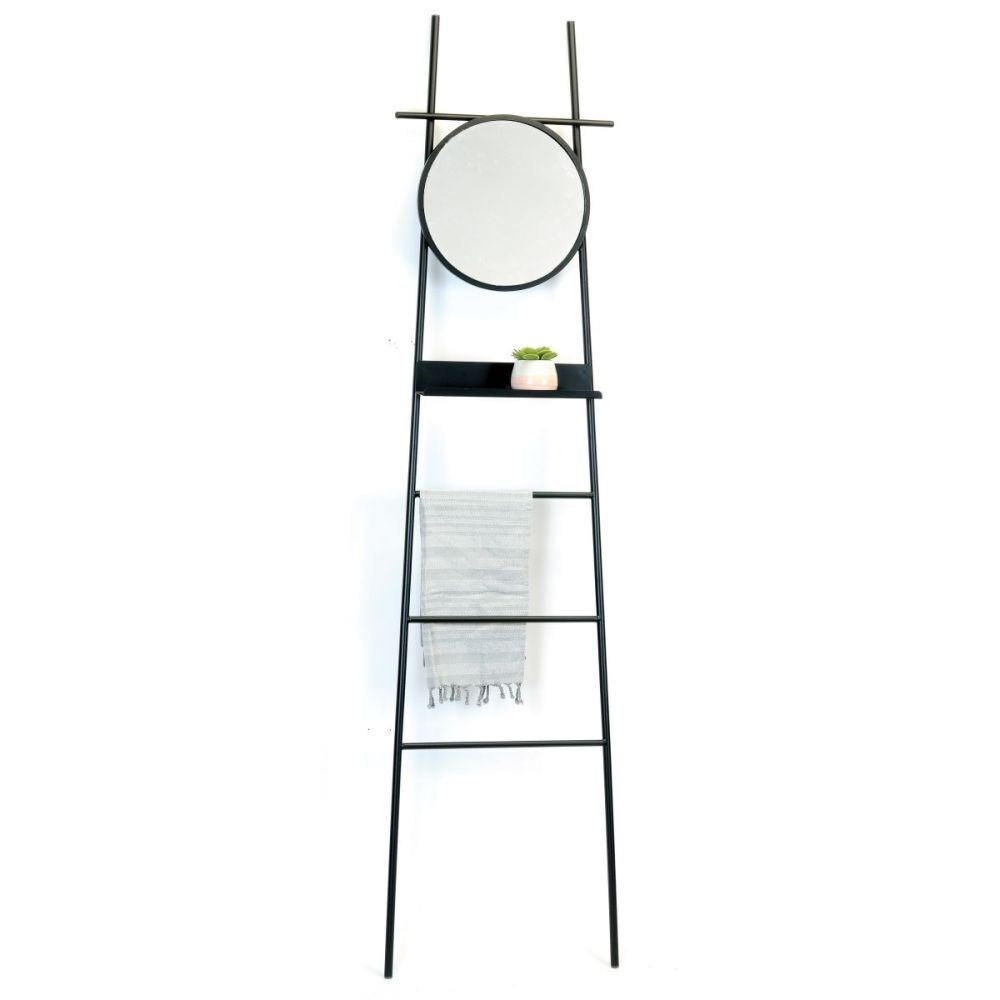 Home Display Ladder With Mirror & Shelf