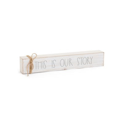 This Is Our Story White Desk Block
