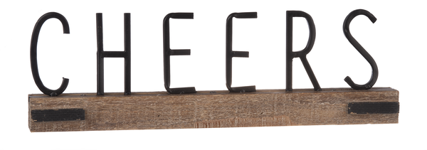 "Cheers" Tabletop Sign with Wall Hangers
