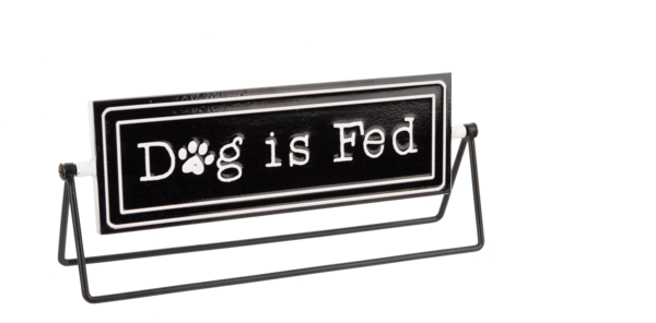 Embossed Spinning Sign Dog is Fed/Feed Dog