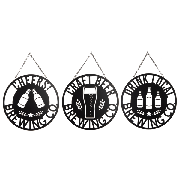 Round Laser Cut Brewing Co Wall Decor