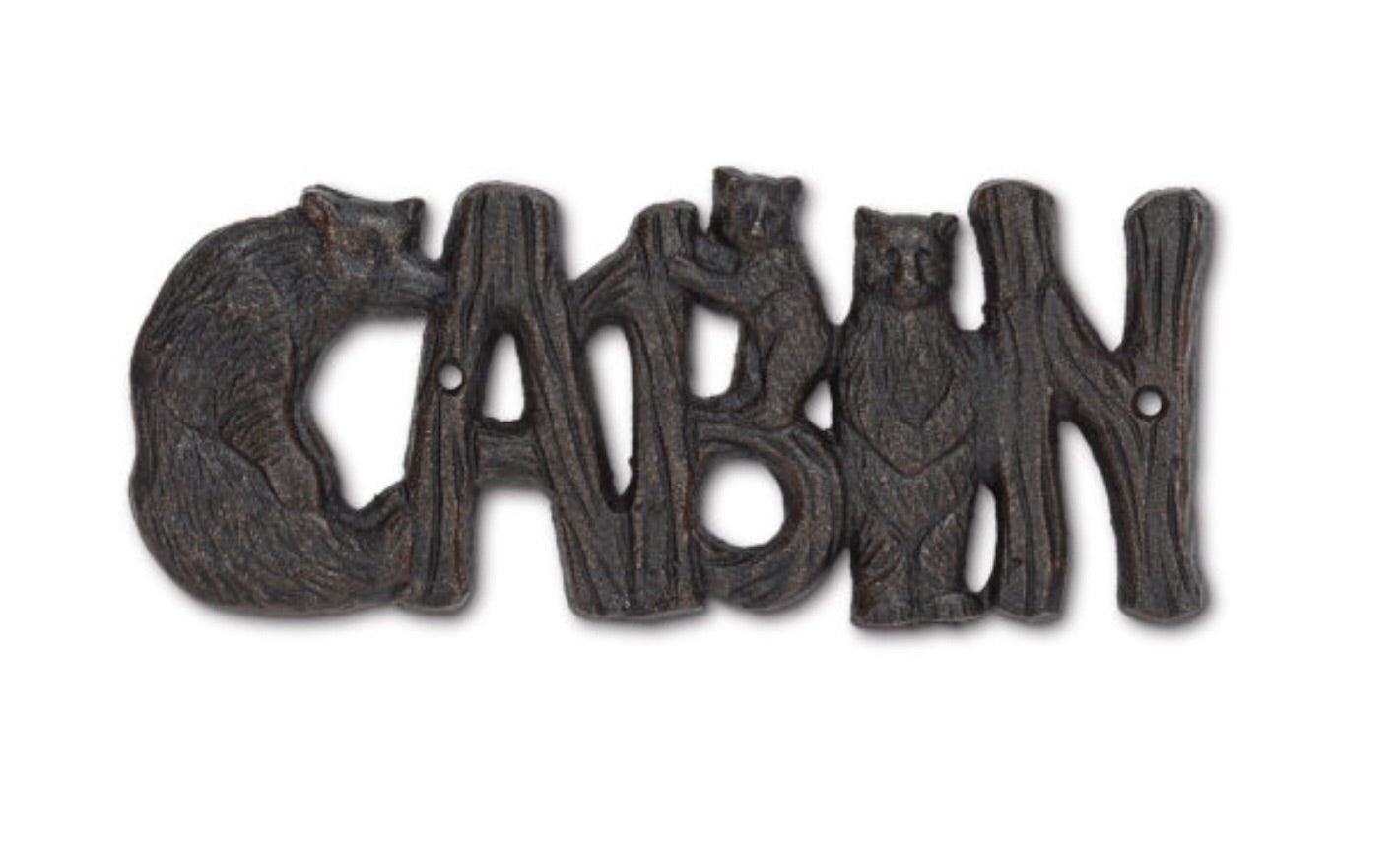 Cabin Sign With Bears