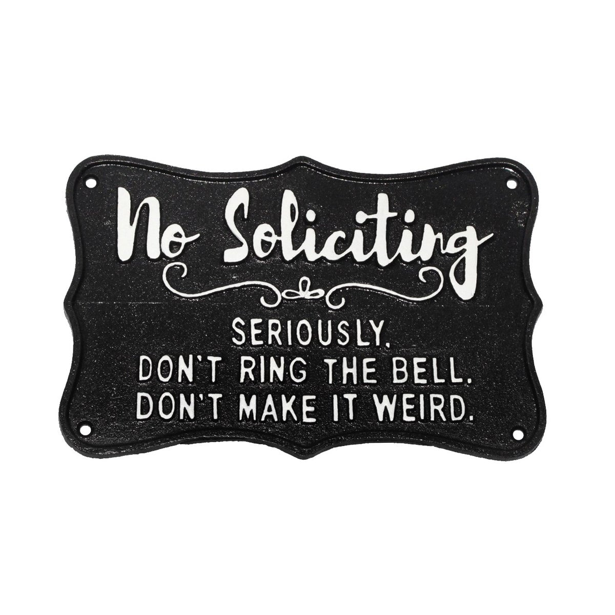 No Soliciting Cast Iron Sign