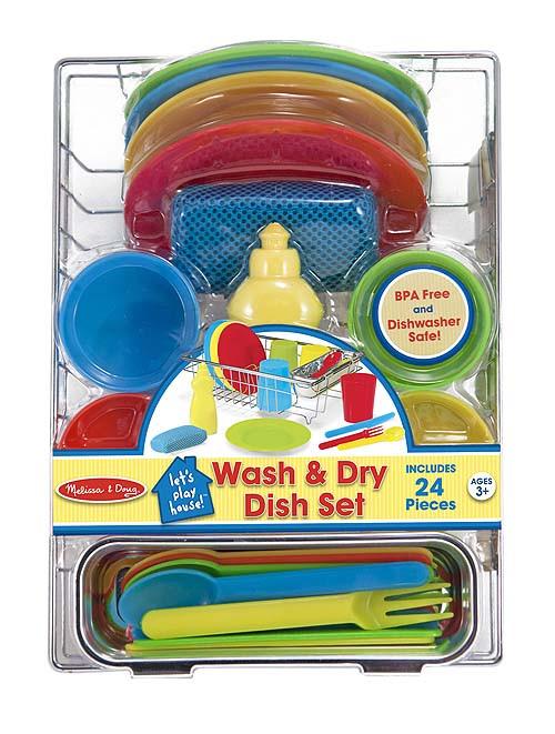 Melissa & Doug Wash & Dry Dish Play Set